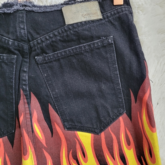 Carmar Flames Black‎ Denim Mini Skirt - Picture 5 of 6